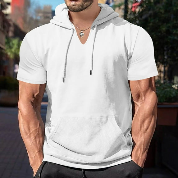 Teissuly Men's Solid Color Sport Shirt With Button Round Neck Short Sleeve Top/Shirt