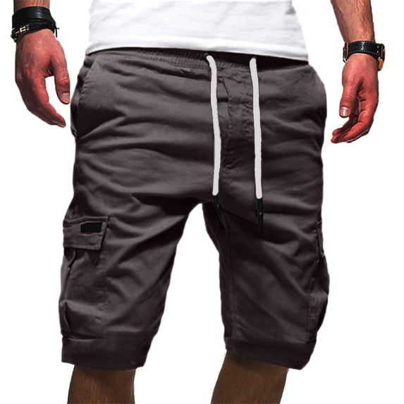Teissuly Men's Sport Pure Color Bandage Casual Loose Sweatpants Drawstring Shorts Pants