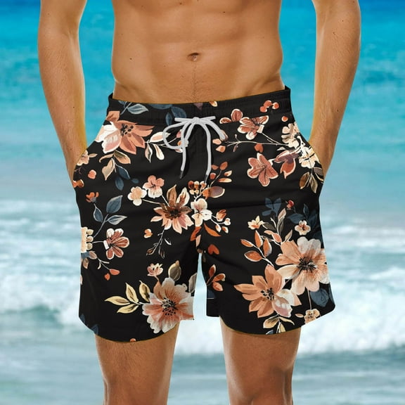 Teissuly Men's Summer Loose Beach Shorts Pocket Swimming Pants