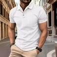 thumbnail image 1 of Teissuly Men's Summer Top Solid Color Lapel Men's Button Up Short Sleeved Lapel Top/shirt, 1 of 9