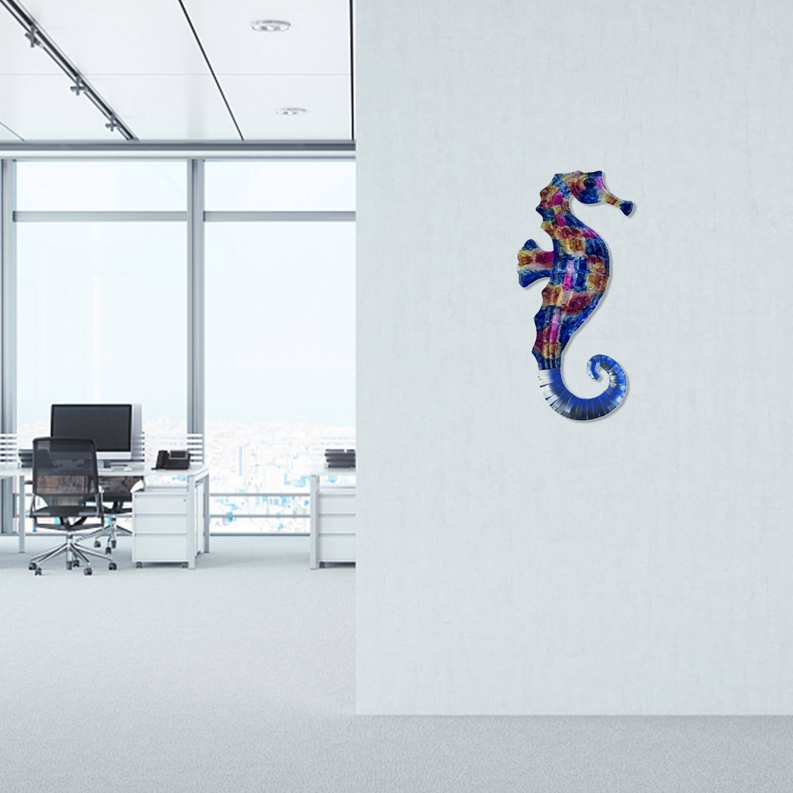 Teissuly Metal Seahorse Wall Decor Outdoor Art Sculpture Indoor Hanging