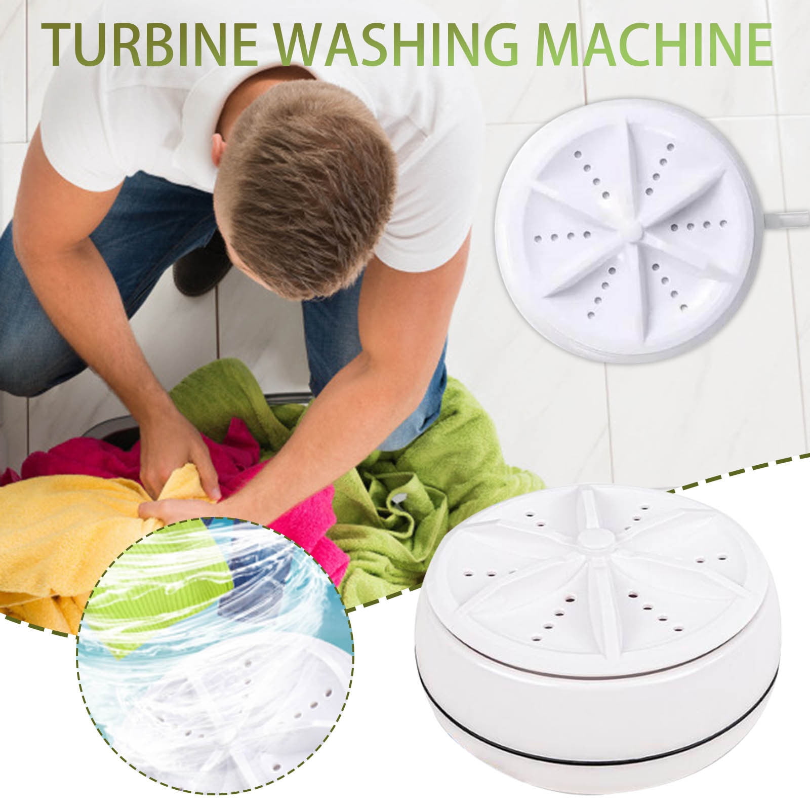 Teissuly Mini Washing Machine,Ultrasonic Turbine Washing,Machine