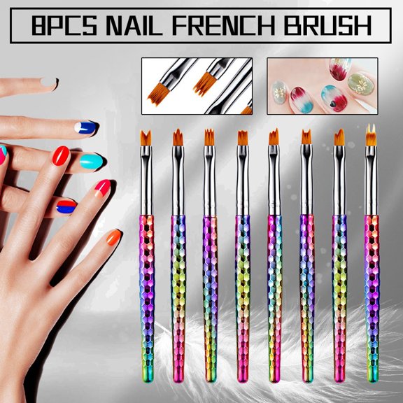 Teissuly Nail Pen 8 Sets Of Painted Pen Gradient Pen One-Stroke Patterned Pen