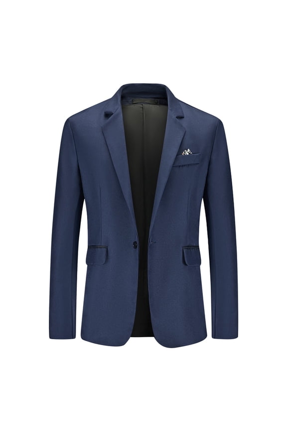 New Casual Men's Suit Color Matching Single Breasted Slim Middle-aged Suit Long Sleeve Hoodless Casual Outwear & Jackets