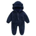 thumbnail image 1 of Teissuly Newborn Baby Fleece Footie Snowsuit Winter Bunting Onesie Cartoon Warm Hooded Romper Jumpsuit Outfits For Girls Boys, 1 of 6