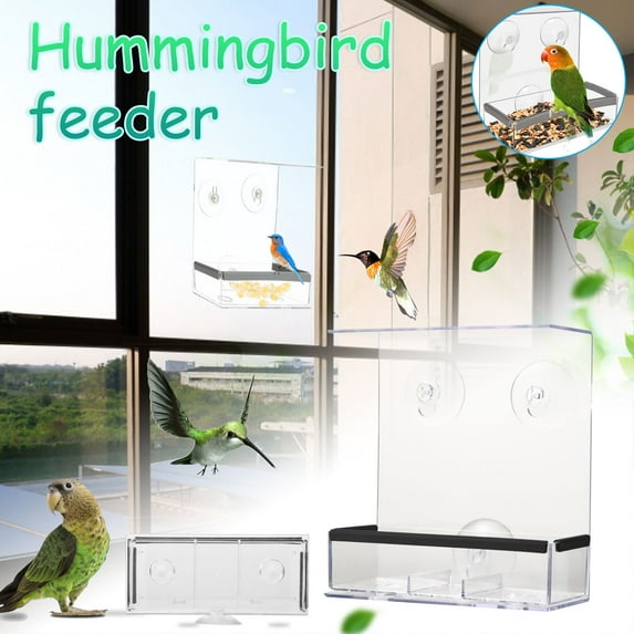 Teissuly Outdoor Transparent Acrylic Fixed Feeder For Birds And Small Animals