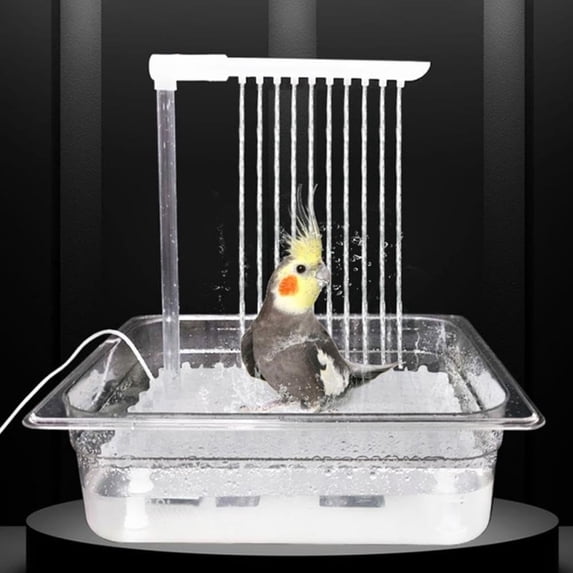 Teissuly Parrot Bathtub Bird Automatic Bath Shower Bird Automatic Bath Shower Parrot Bath For Small Medium Birds Parakeet Conure Budgie Cockatiel Lovebird