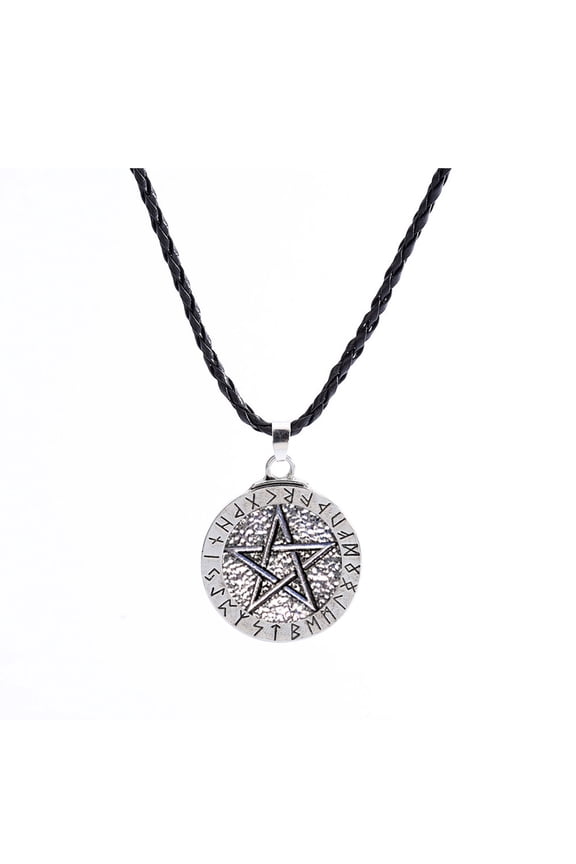 Pendant Necklace Large Rune Nordic Pentagram Jewelry Wiccan Pagan Norse