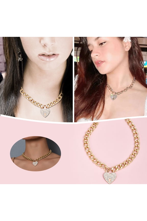 Popular Fashion New Personality Full Diamond Pendant Necklace