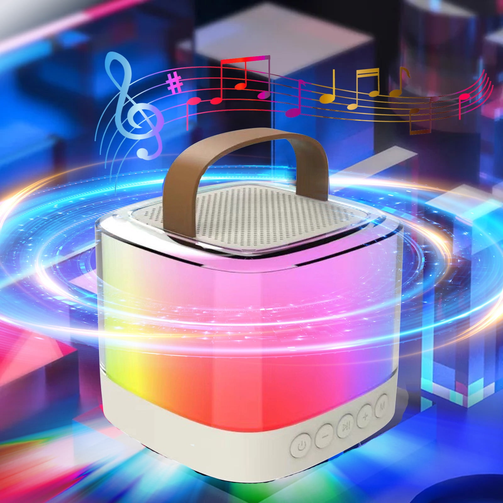 Teissuly Portable Bluetooth Speaker With LED Light Stereo Bass With ...