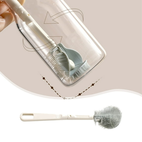 Teissuly Portable Soft Rubber Cup Brush For Household Cleaning Detachable 360 Angle Cleanliness Kitchen Bottle Baby Bottle Washer