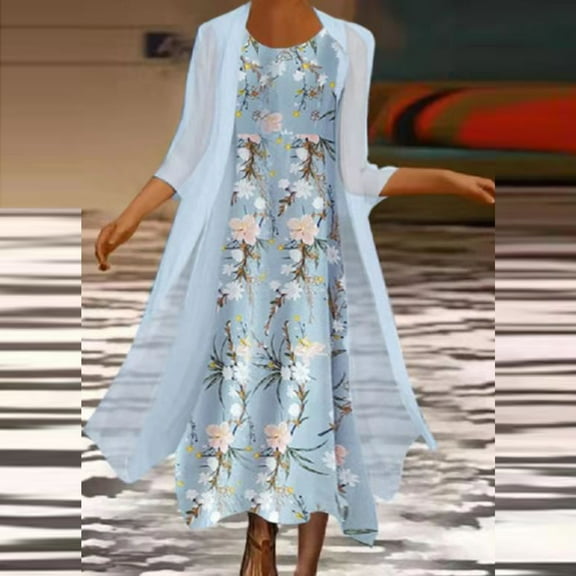 Teissuly Printed In The Long Of Two Sets Of Ethnic Style Retro Suit Skirt Women