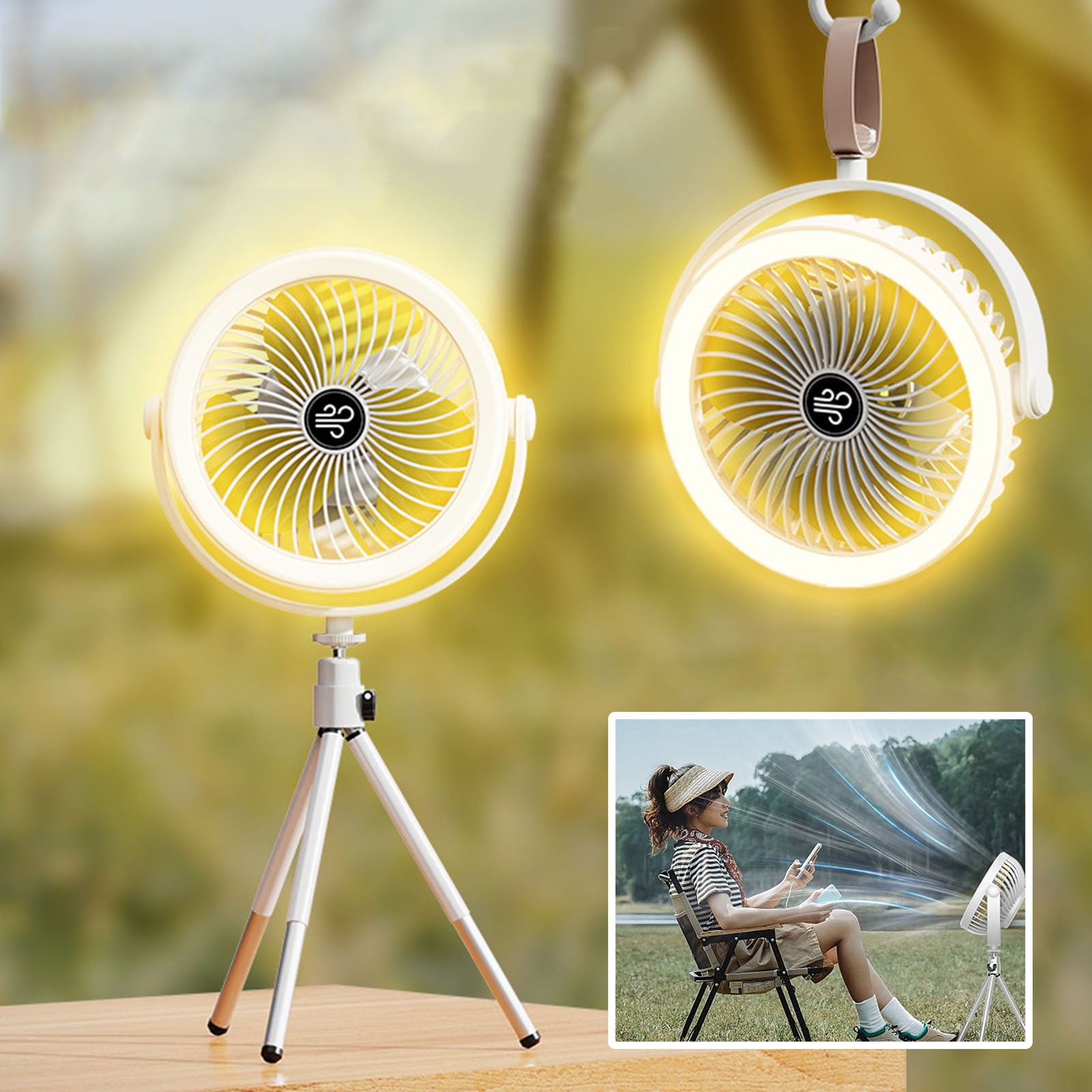 Teissuly Purpose Tripod Outdoor Fan Light For Lighting And Fan USB