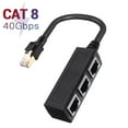thumbnail image 1 of Teissuly RJ45 Ethernet Splitter Cable, vienon RJ45 Y Splitter Adapter 1 to 3 Port Ethernet Switch Adapter Cable for CAT 5 / CAT 6 LAN Ethernet Socket Connector Adapter Cat5 Cat6 Cable Adapter, 1 of 9