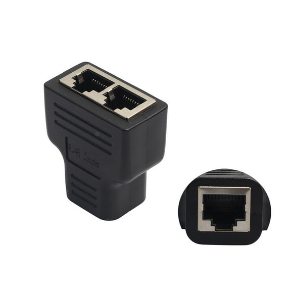 Teissuly RJ45 Splitter Adapter 1 to 2 Dual Female Port CAT 5/CAT 6 LAN Ethernet Socket Splitter Connector Adapter