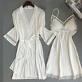 thumbnail image 1 of Teissuly Satin Silk Pajamas Cardigan Nightdress Bathrobe Ladies Robes Underwear Sleepwear, 1 of 9
