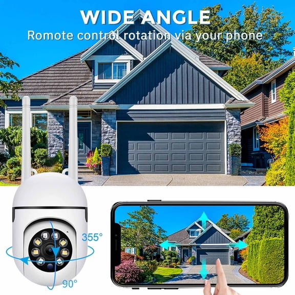 Teissuly Security Cameras with Card Reader - 2.4GHz WiFi Cam for Outdoor Home Monitoring-HD 1080P Dome Surveillance Cameras 360° View - IP66 Waterproofs with Motion Detection,Full-Color Night Vision
