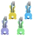 thumbnail image 1 of Teissuly Set Of 4 Bunny Flatware Holders Easter Bunny Cutlery Bag Rabbit Cutlery Set With Tail, 1 of 2