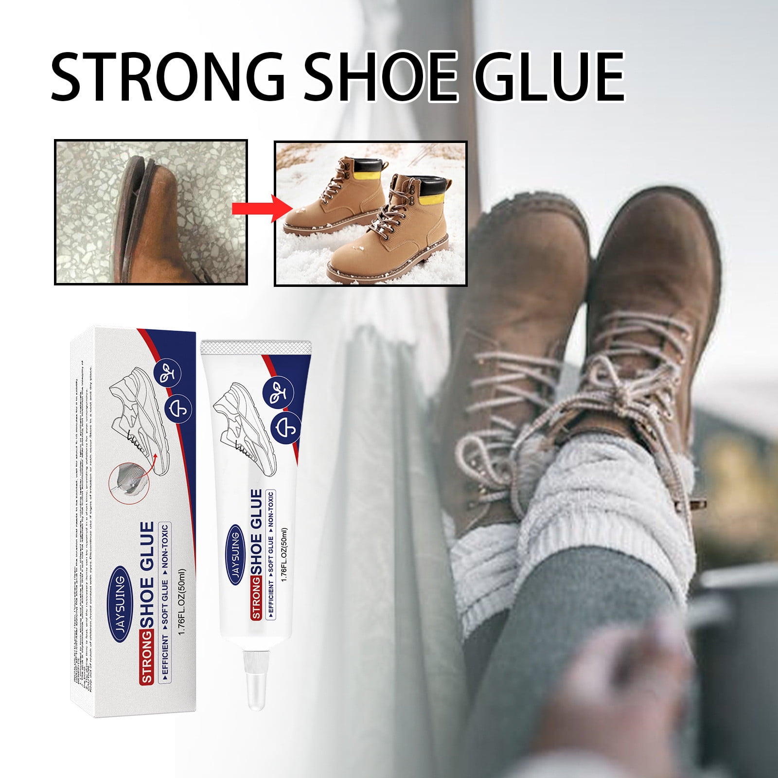 Teissuly Shoe Glue Super Adhesive Clear with Precision Tip for