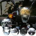 thumbnail image 1 of Teissuly Skull Headlamp Universal LED Motorcycle Skull Front Headlight Retro Metal Skull Motorcycle Skull Halloween Party Decor, Creative Skull Light Motorcycle Front Skull Light Halloween Gift, 1 of 9