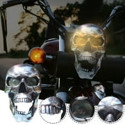 Teissuly Skull Headlamp Universal LED Motorcycle Skull Front Headlight Retro Metal Skull Motorcycle Skull Halloween Party Decor, Creative Skull Light Motorcycle Front Skull Light Halloween Gift