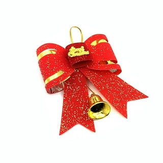 Christmas Bows for Gift Wrapping Premade Glitter Mini Christmas Tree Bows  with Jingle Bells Twist Tie Bows for Treat Bags Pre Tied Small Bows for  Crafts (12PCs) - green 