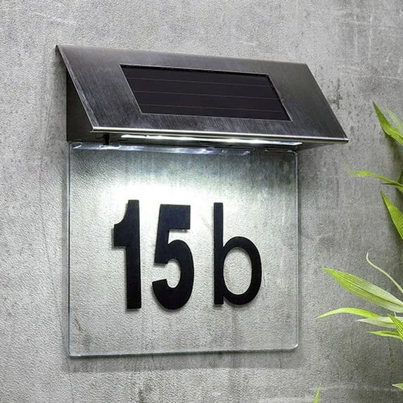 Teissuly Solar House Number Sign Light Lighted Address Numbers Outdoor Solar Powered Illuminated Address Tablet For Outside Yard Street House