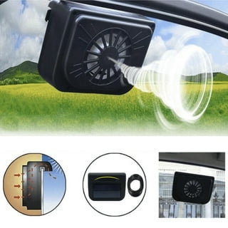 Solar Powered Car Fan Auto Front/Rear Window Air Vent Exhaust Fan Vehicle  Radiator Vent with Ventilation(Black)
