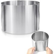 Teissuly Stainless Steel Expandable Circle Cake Mould With Adjustable Size Of 6-12 Inches 15CM/5.9 Inches Thousand Layer Cake Mould Cake
