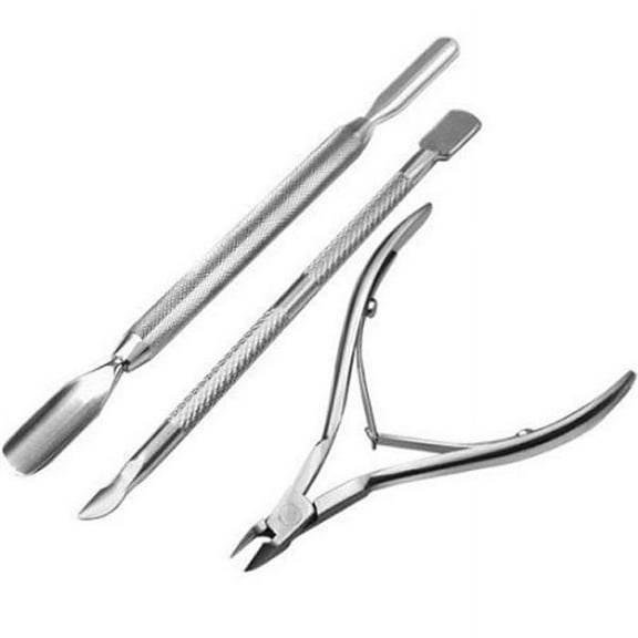 Teissuly Steel Nail Cuticle Spoon Pusher Remover Cutter Nipper Clipper Set