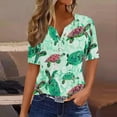 thumbnail image 1 of Teissuly Summer Tops For Women Vacation Trendy V Neck Short Sleeve Shirts Casual Loose Spring Vintage Floral Print Comfy Tunic Clothes, 1 of 5