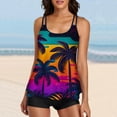 thumbnail image 1 of Teissuly Swimsuits For Women Two Piece Bathing Suits Floral Print Tank Tops With Boyshorts Swimming Suits, 1 of 5