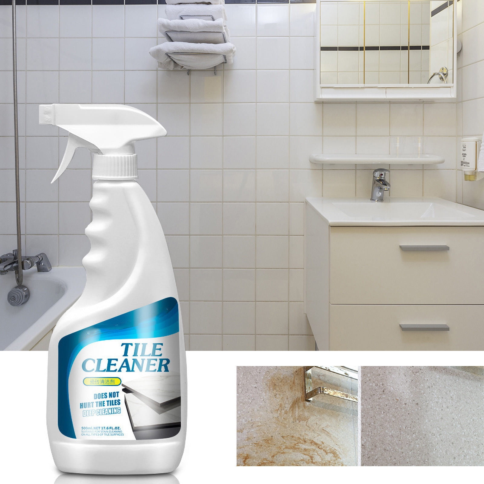 Teissuly Tile Cleaner Bathroom Tile Floor Cleaning Dirt Polishing ...
