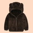 thumbnail image 1 of Teissuly Toddler Baby Boys Girls Solid Color Plush Cute Bear Ears Winter Hoodie Thick Coat Jacket, 1 of 6