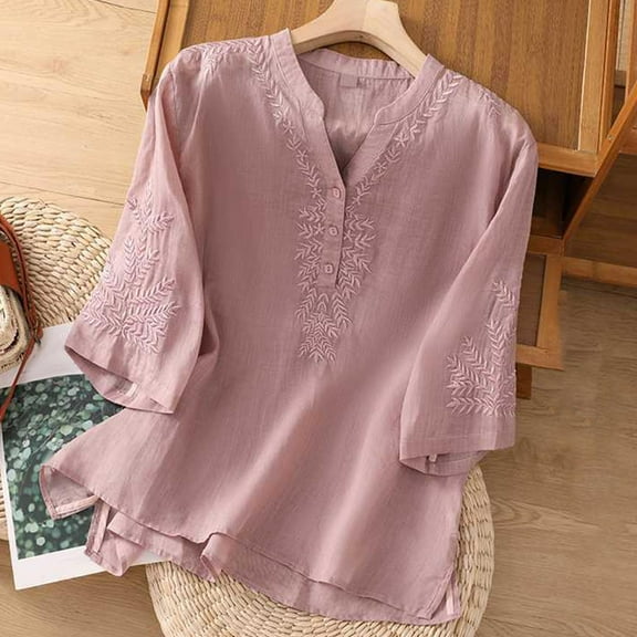 Teissuly Tops For Women Women's Casual Short Sleeve Round Neck Tops Summer Loose Tee Shirts Blouse