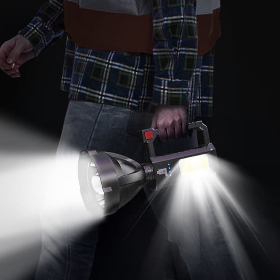 Teissuly USB Rechargeable Portable Flashlight Outdoor LED Emergency Floodlight COB Searchlight