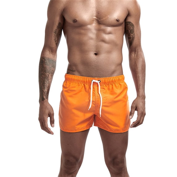 Teissuly Unisex Casual Drawstring Pocket Solid Candy Five Point Beach Shorts