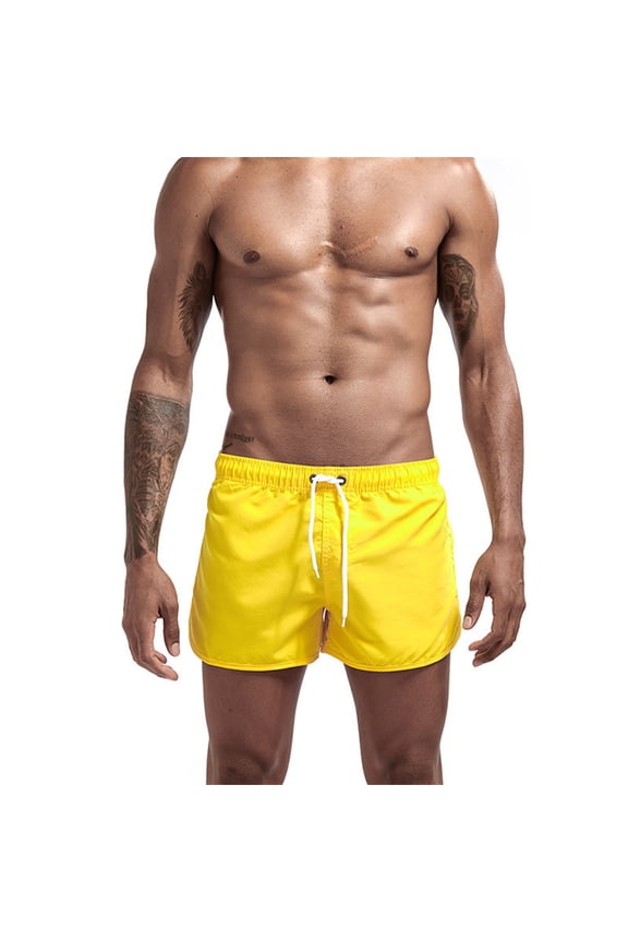 Unisex Casual Drawstring Pocket Solid Candy Five Point Beach Shorts