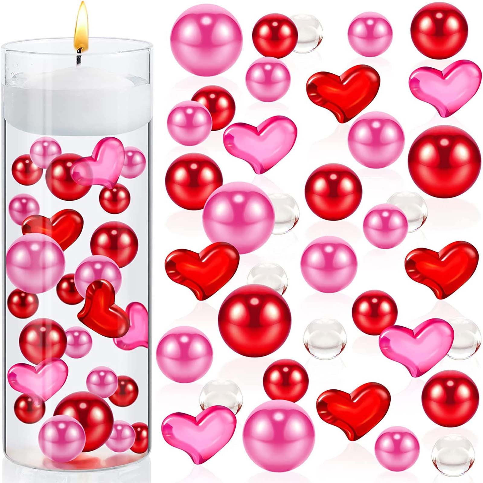 Teissuly Valentines Day Vase Filler Decorations Floating Valentine's