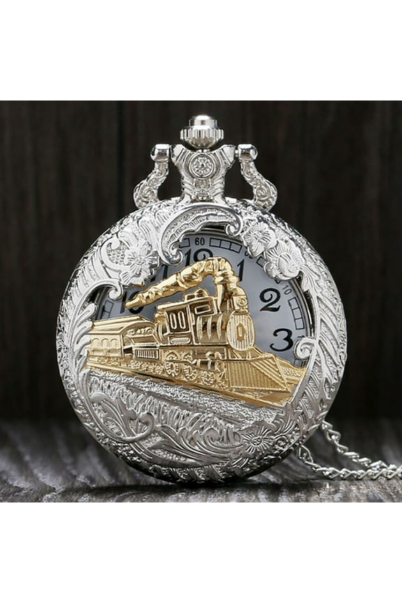 Vintage Wand Pendant Pocket Quartz Pocket Watch Necklace