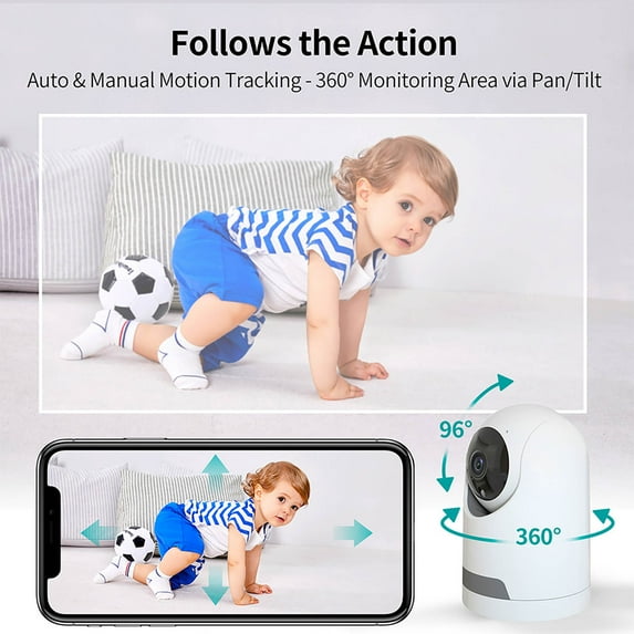 Teissuly WIFI Surveillance Camera, Home 360-degree Panoramic Mobile Phone Remote Monitoring, 3MP High-definition Night Vision Surveillance Camera