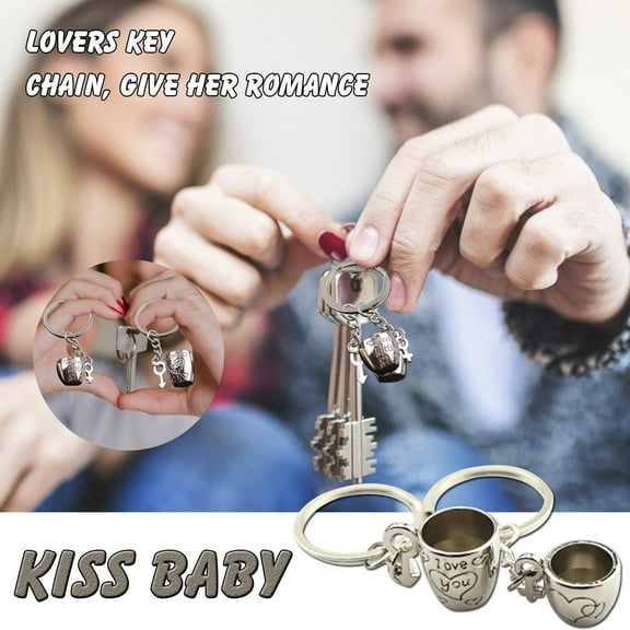 Teissuly Water Cup Couple Keychain I Will You Forever