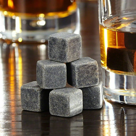Teissuly Whiskey Stones Chilling Ice Cubes - Set of 9 Whiskey Rocks Chilling Stones Reusable Whiskey Stone for Your Drinks with Velvet Gift Pouch Great Gift Idea