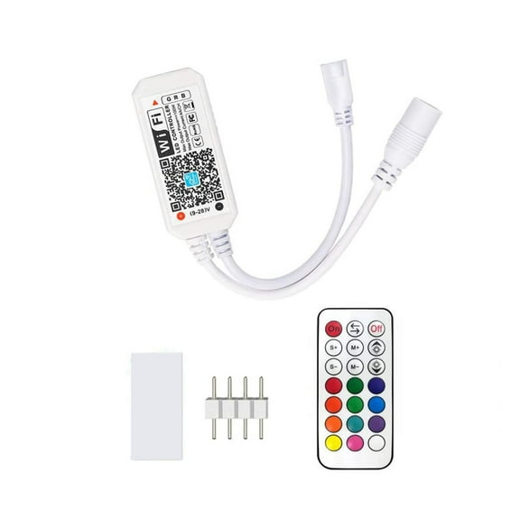 Teissuly WiFi Wireless LED Smart Controller Alexa Google Home IFTTT Compatible,Working with Android,iOS System, GRB,BGR, RGB LED Strip Lights DC 12V 24V(No Power Adapter Included)