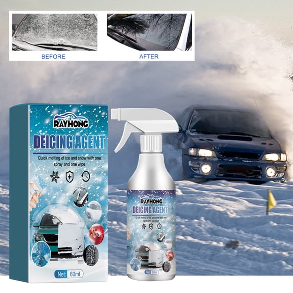 Teissuly Windshield De-Icer, Instantly Melts Ice & Winter Frost for Car Windshields, Windows, Mirrors, Key Locks & Latches, Snow Melting Defrost Liquid for Car Window Cleaner,1 Defrosting-Icer Spray