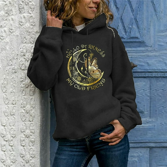 Teissuly Winter Womens Casual Long Sleeve Tops Ladies Print Pullover Sweatshirt Blouse