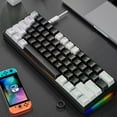 thumbnail image 1 of Teissuly Wired 60% Mechanical Gaming Keyboard RGB Backlit Compact 61 Keys Keyboard With Blue Switches For Windows PC, 1 of 6