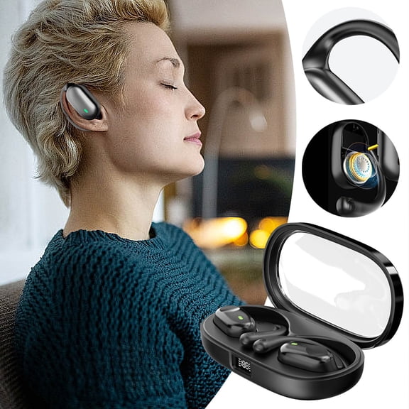 Teissuly Wireless Bluetooth Headset, Conduction, Ear-mounted, Non-in-ear, Digital Display, Noise Reduction, Sports Style, Long Battery Life