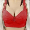 thumbnail image 1 of Teissuly Woman Oversized Wireless Bra Front Button Push Up Underwear Bra, 1 of 4