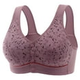 thumbnail image 1 of Teissuly Woman's Embroidered Print Glossy Comfortable Breathable Bra Underwear No Rims, 1 of 2